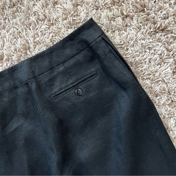 Ralph Lauren Black Label - Straight Leg Linen Black Pants w/ Button Detail - Picture 13 of 15